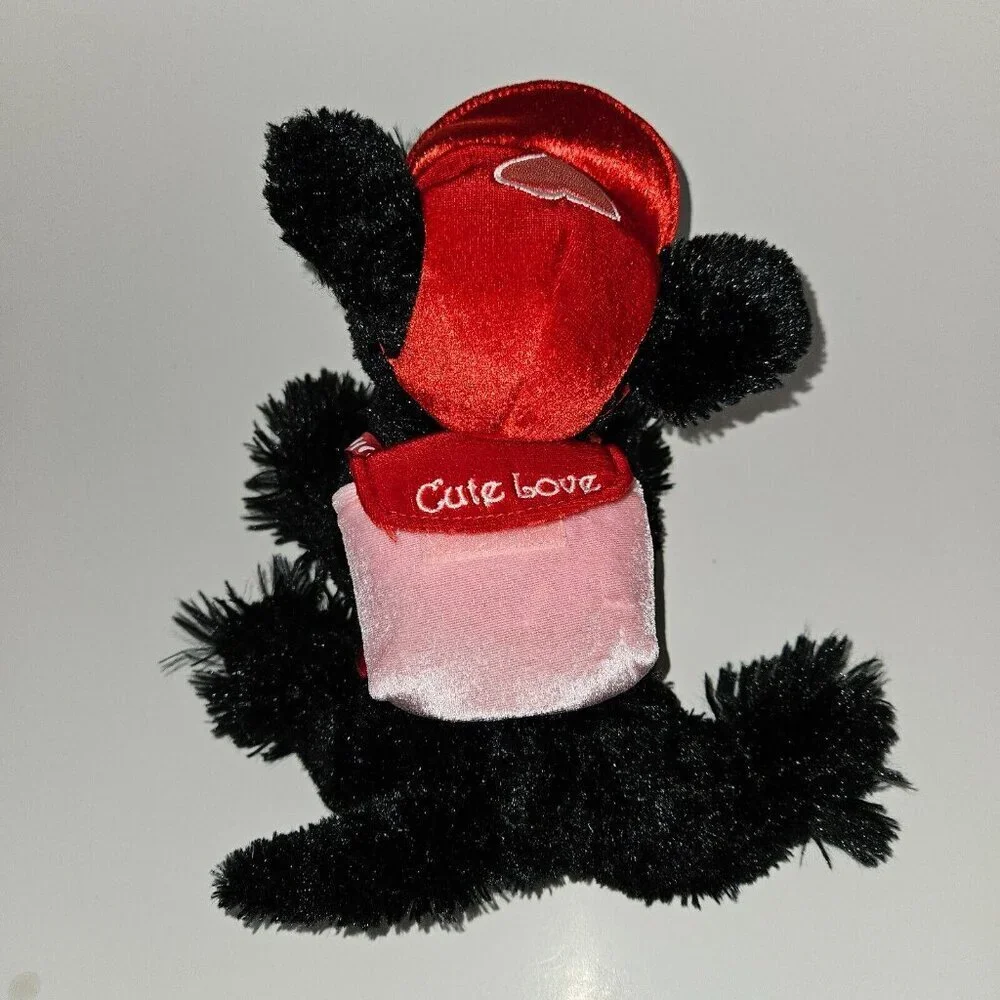 Black Puppy Dog Plush Valentine's Day Cute Love Backpack Scottie Toy Gift
